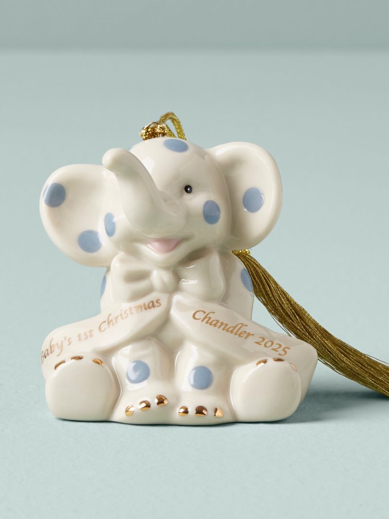 Personalized Blue Elephant Ornament